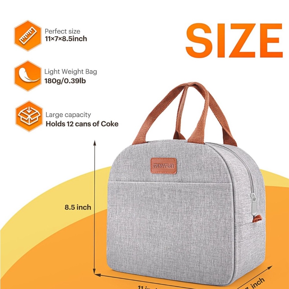 New Gray Lunch  Bag